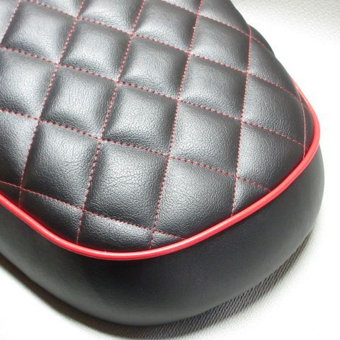 □【JOG SA36J JOG ZR SA39J ジョグ】カスタムシート 黒/赤（ダイヤ柄