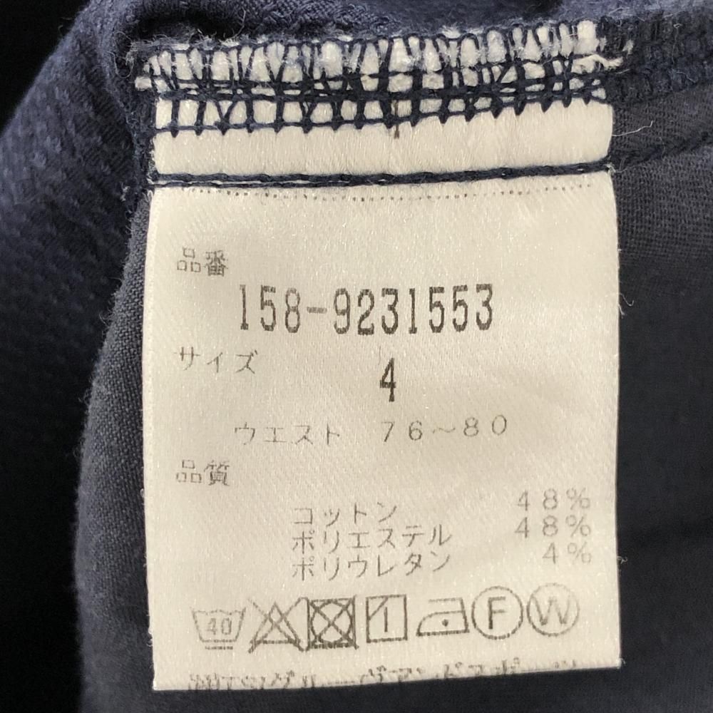 MASTER BUNNY EDITION - マスターバニー パンツ ネイビー 織生地 ロゴ白 ストレッチ メンズ 4(M) ゴルフウェア MASTER BUNNY EDITION マスターバニー パンツ ネイビー 織生地 ロゴ白 ストレッチ