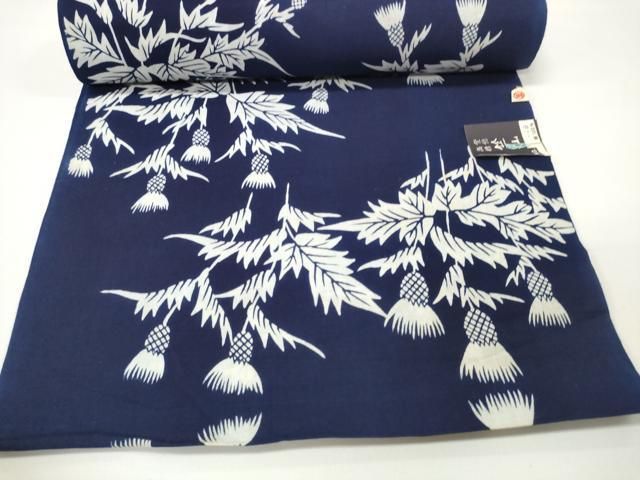 竺仙　浴衣　反物　あざみ柄 竺仙☆浴衣反物 アザミ 竺仙 浴衣 反物 あざみ柄 竺仙 浴衣 反物