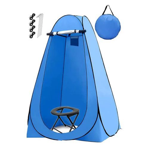 999 販売 トイレ テント ブルー 簡易折りたたみトイレ付き キャンプ