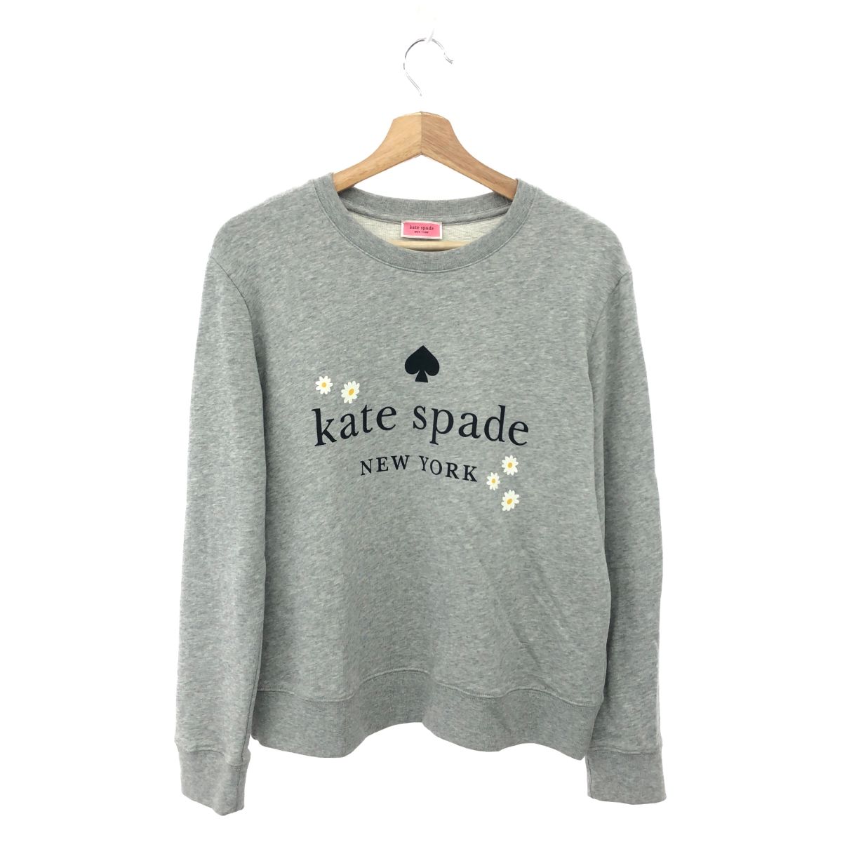 良好 Kate spade ケイトスペード スウェット サイズ S グレー レディース ロゴ フラワーデザイン 241014004461