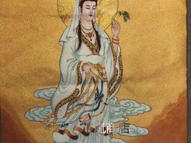 精美刺繍 唐卡 中堂画 観音菩薩 招財童子 布製 掛け軸 精美刺繍 唐卡 中堂画 観音菩薩 招財童子 布製 掛け軸 精美刺繍 唐卡