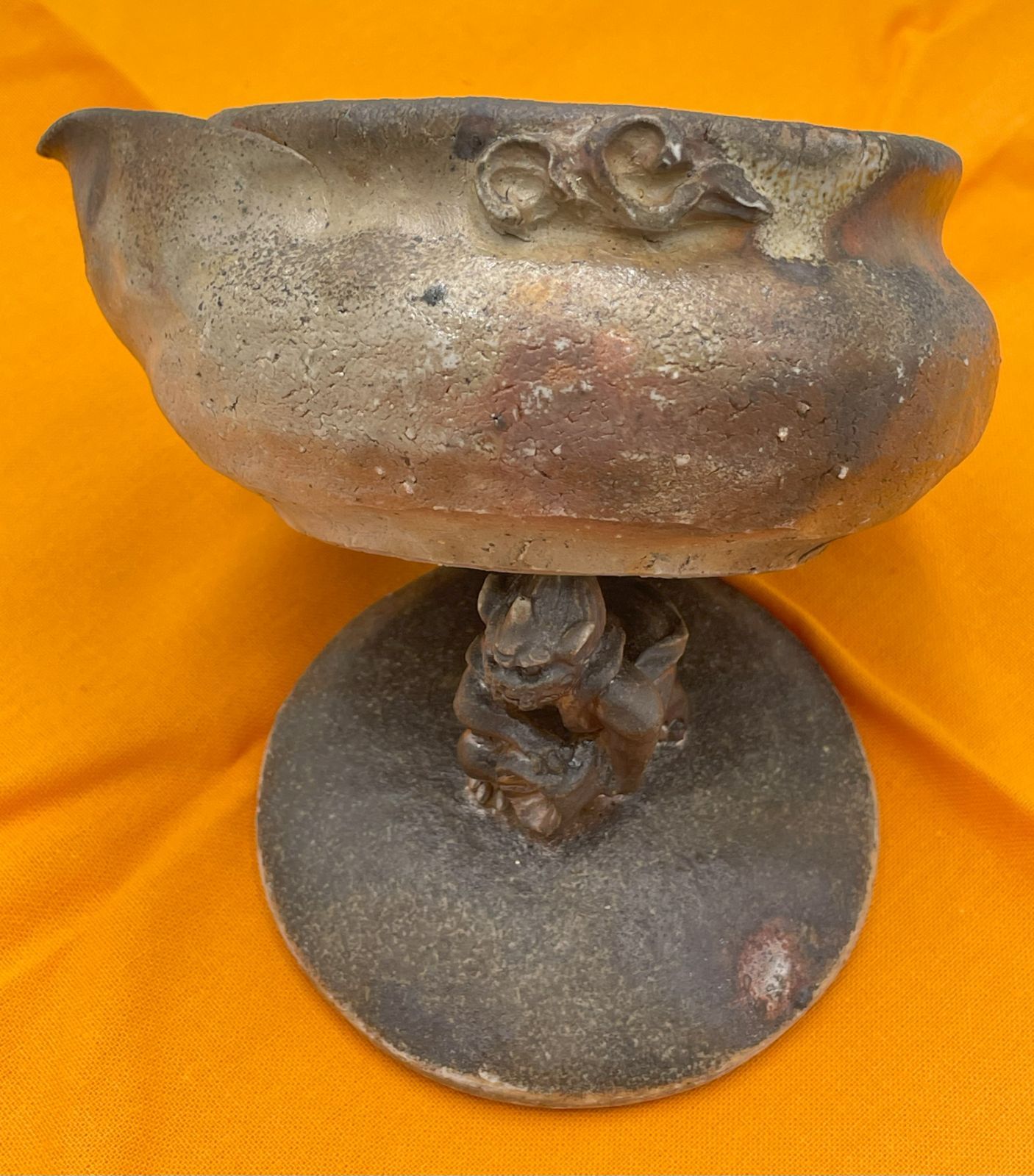 備前焼 難波誠治作 獅子 宝品 （NS3） 備前焼 白備前 難波誠治作 鐘馗様