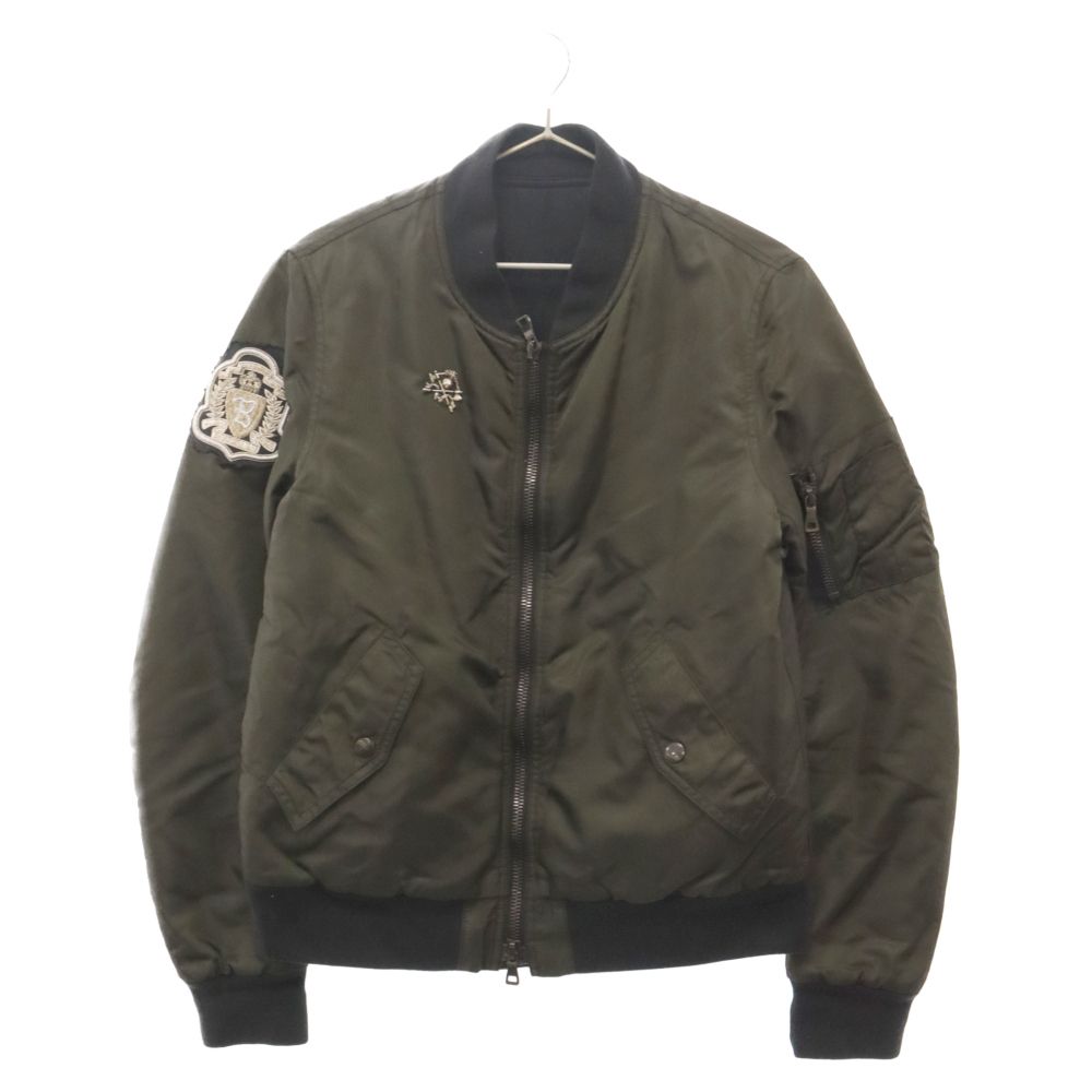 BALMAIN バルマン Olivier Rousteing期 エンブレムワッペンフライトジャケット MA-1 S1HT208 B 575 カーキ BALMAIN (バルマン) Olivier Rousteing期 エンブレムワッペンフライト