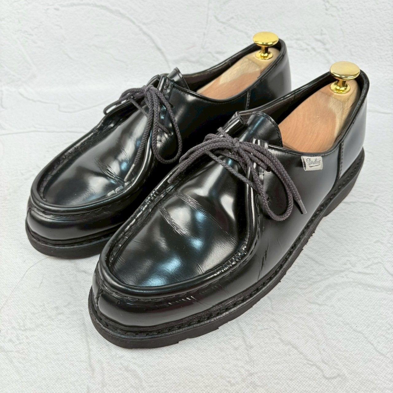 【希少】PARABOOT パラブーツ MICHAEL ミカエル チロリアンシューズ 黒 40 / 24.5相当 ガラスレザー コンビ ミリタリー ワーク 軍靴