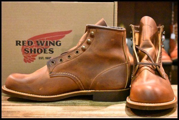 8.5D 24年 レッドウィング 3343 ブラックスミス 茶 カッパーラフ＆タフ プレーントゥ 編み上げ ブーツ redwing HOPESMORE FF058