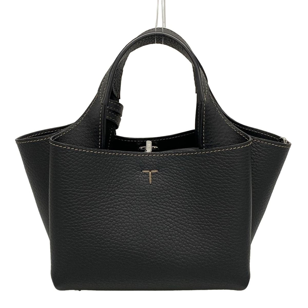 TODS トッズ レザー ハンドバッグ トートバッグ ミニボストンバッグ 黒 