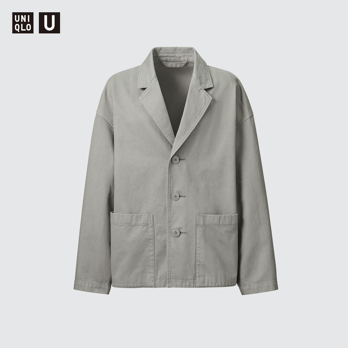 【雷市場（ポンジャン）商品韓国直送】XL UNIQLO(ユニクロ) u 24ss ボクシーテーラードパンツ ジャケット グレー