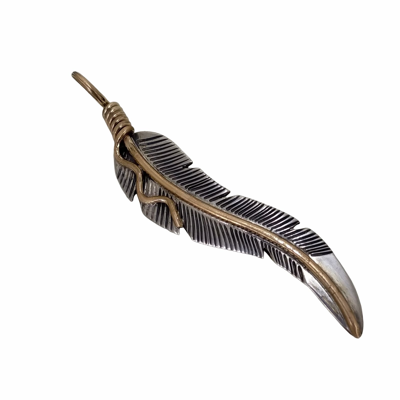 未使用　ナバホ　ジョーメイス　12KGF　フェザー　ネックレス　トップ 美品 Joe Mace ナバホ族 ペンダント フェザー 12KGF ジョー
