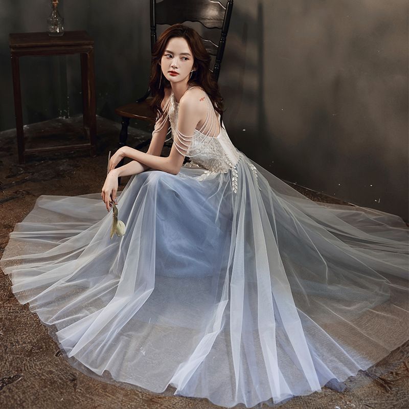 キラキラ 花嫁 二次会 パーティードレス 結婚式ドレス ロングドレス かわいい お誕生日 披露宴 花嫁 パーティードレスフォーマル 卒業式 お呼ばれ ブライズメイド ドレス ドレス 演奏会 二次会 ワンピース ドレス yuwei12