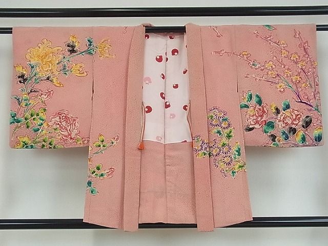 平和屋1□超希少 染彩芸術の巨匠 皆川月華 羽織 刺繍 花鳥文 金糸 鬼