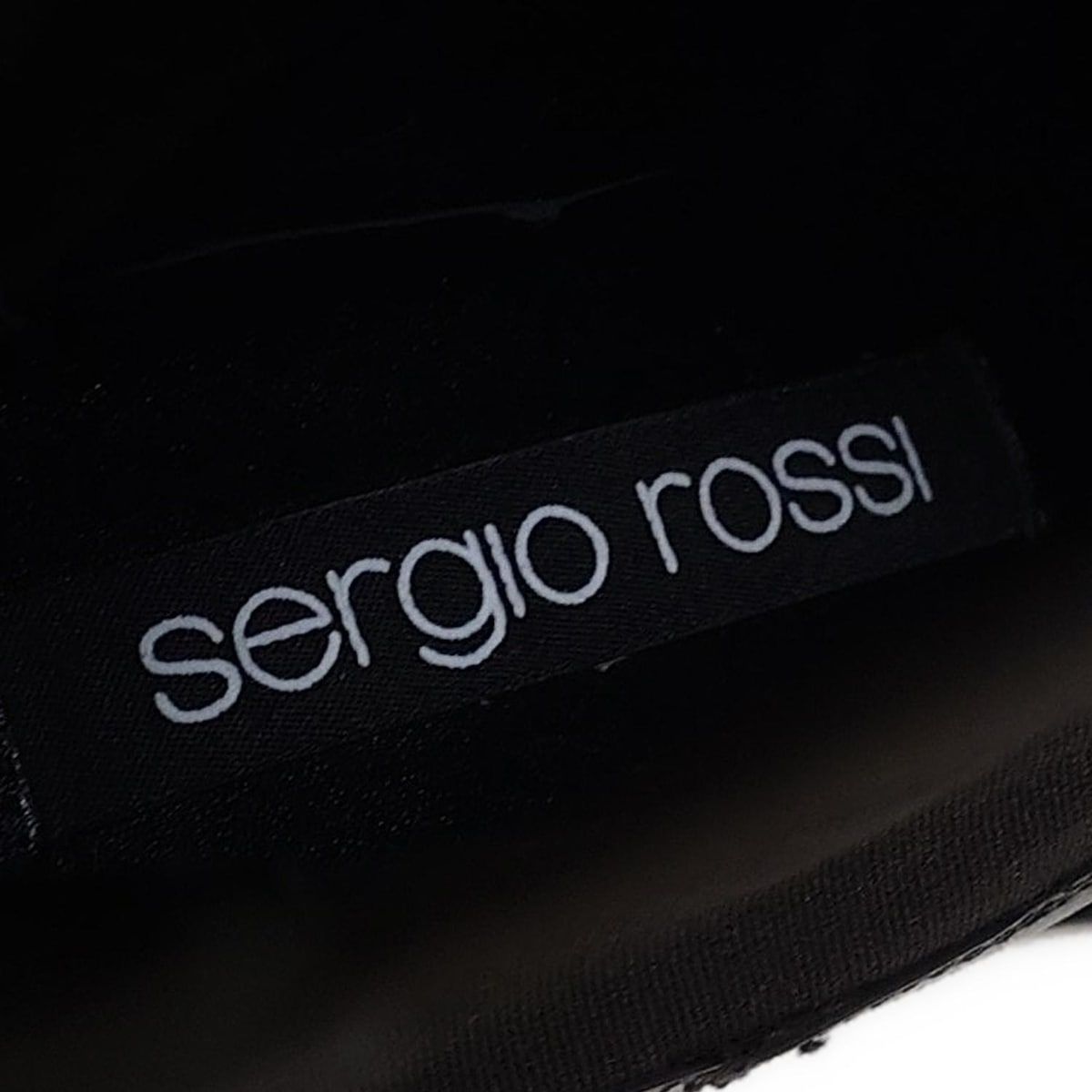 sergio rossi セルジオロッシ ショートブーツ 36 1|2 レディース - 黒 ビジュー|サイドゴア レザー KIN-KAAI_COM