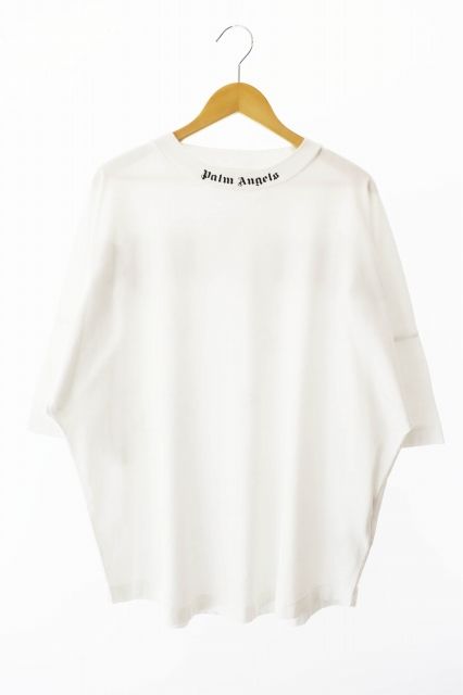 パームエンジェルス PALM ANGELS ショルダー ロゴ 半袖Tシャツ M 白 ホワイト ブランド古着ベクトル AA250411
