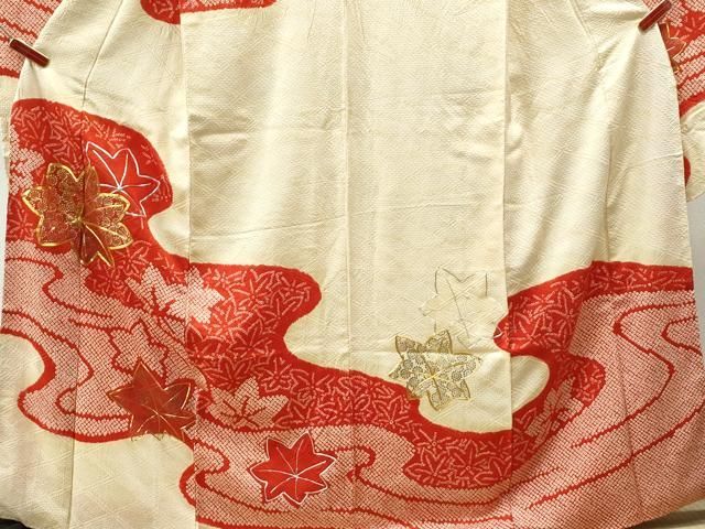 豪華振袖 駒刺繍 絞り 貝桶花文 金彩 正絹 逸品 成人式