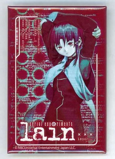 DMMスクラッチserial experiments lain缶バッジ 岩倉玲音 中古】バッジ・ピンズ 岩倉玲音(Hデザイン) スクエア缶バッジ