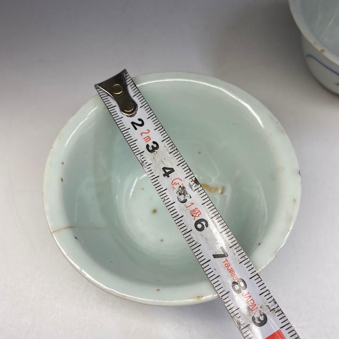 中国清朝期 青花煎茶碗3客 直径約8㎝ 東Y6-0703①タカチ 【公式通販】