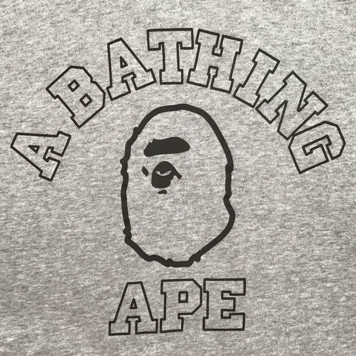 カレッジロゴ プルオーバー パーカー Lサイズ グレー a bathing ape