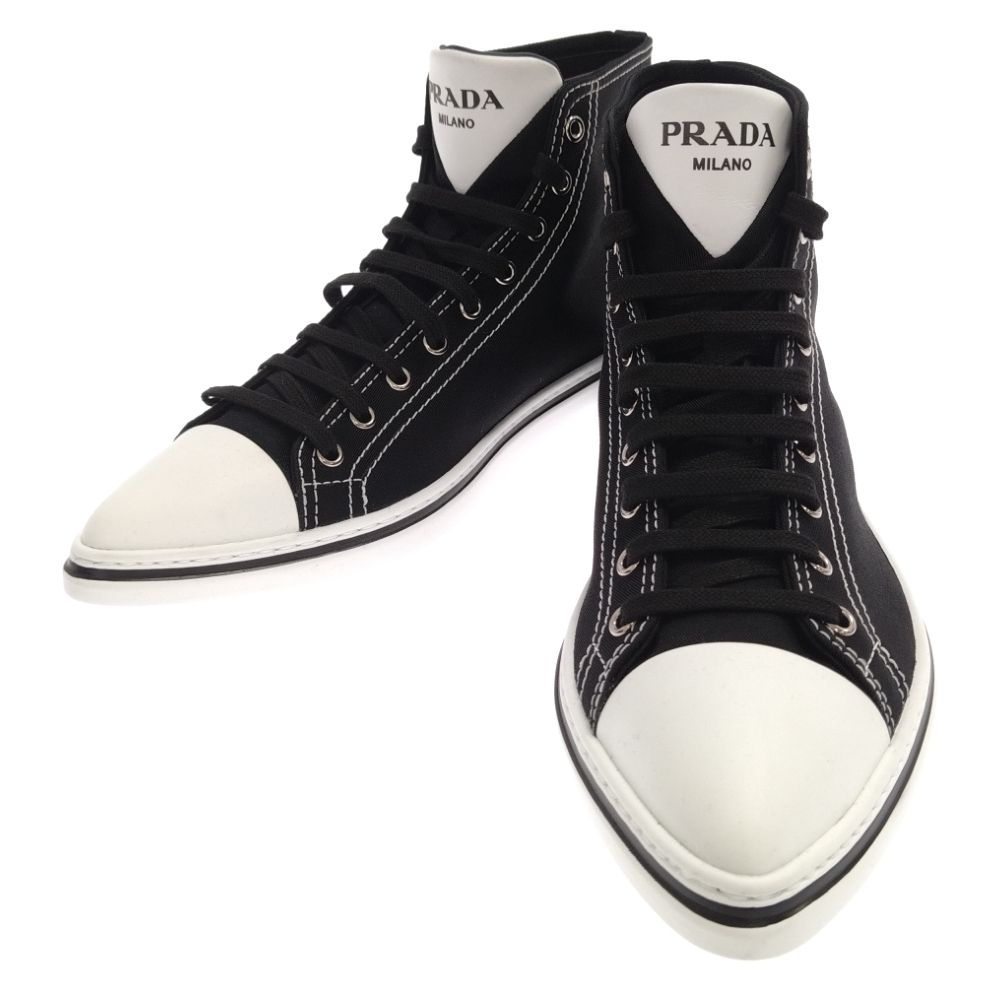 PRADA (プラダ) 21SS コットンギャバジン ポインテッドトゥ ハイカット 