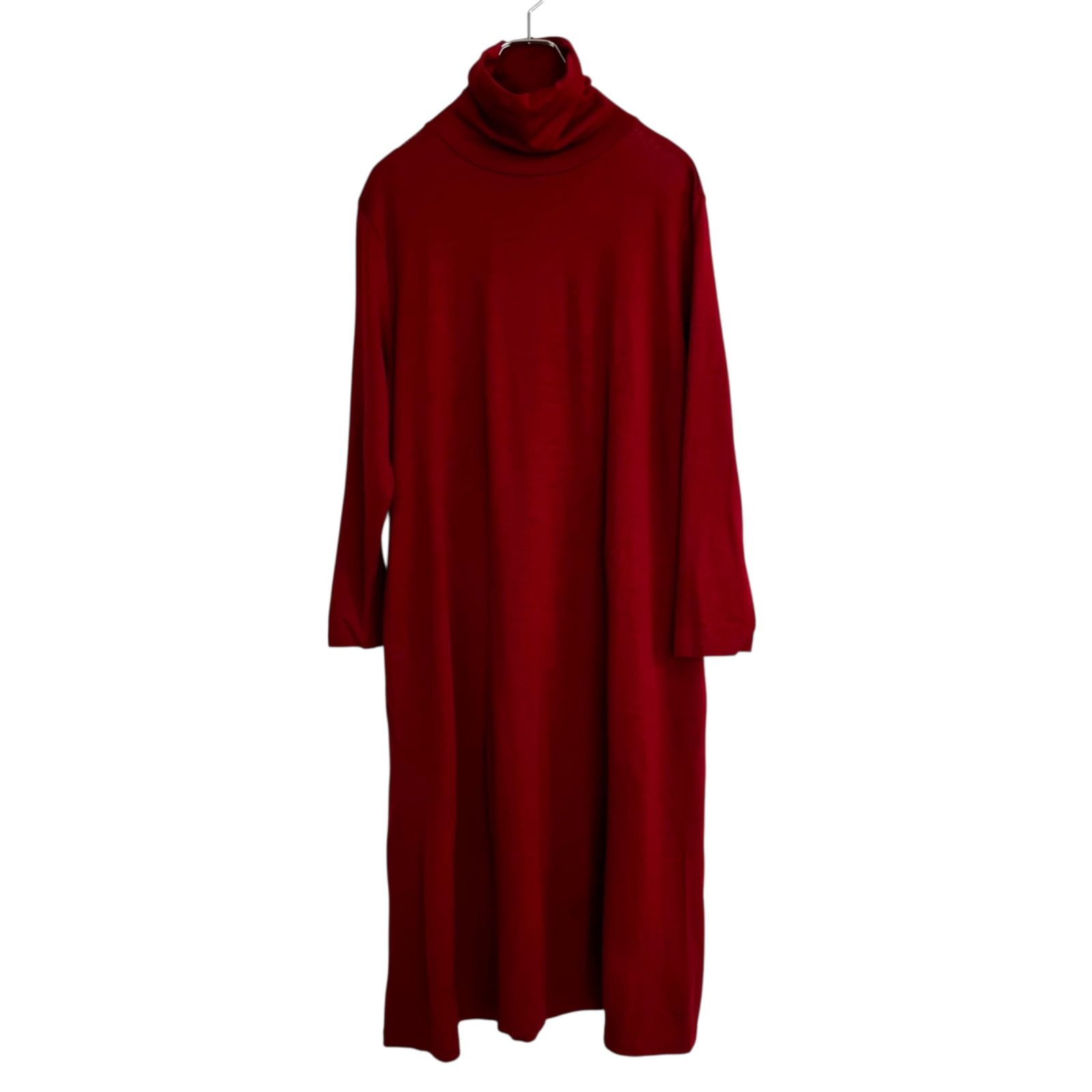 中川政七商店 ウールのタートルワイドワンピース レッド 赤 タートルネック ニット ロングワンピース ハイネック 長袖 毛 薄手 ナカガワマサシチショウテン
