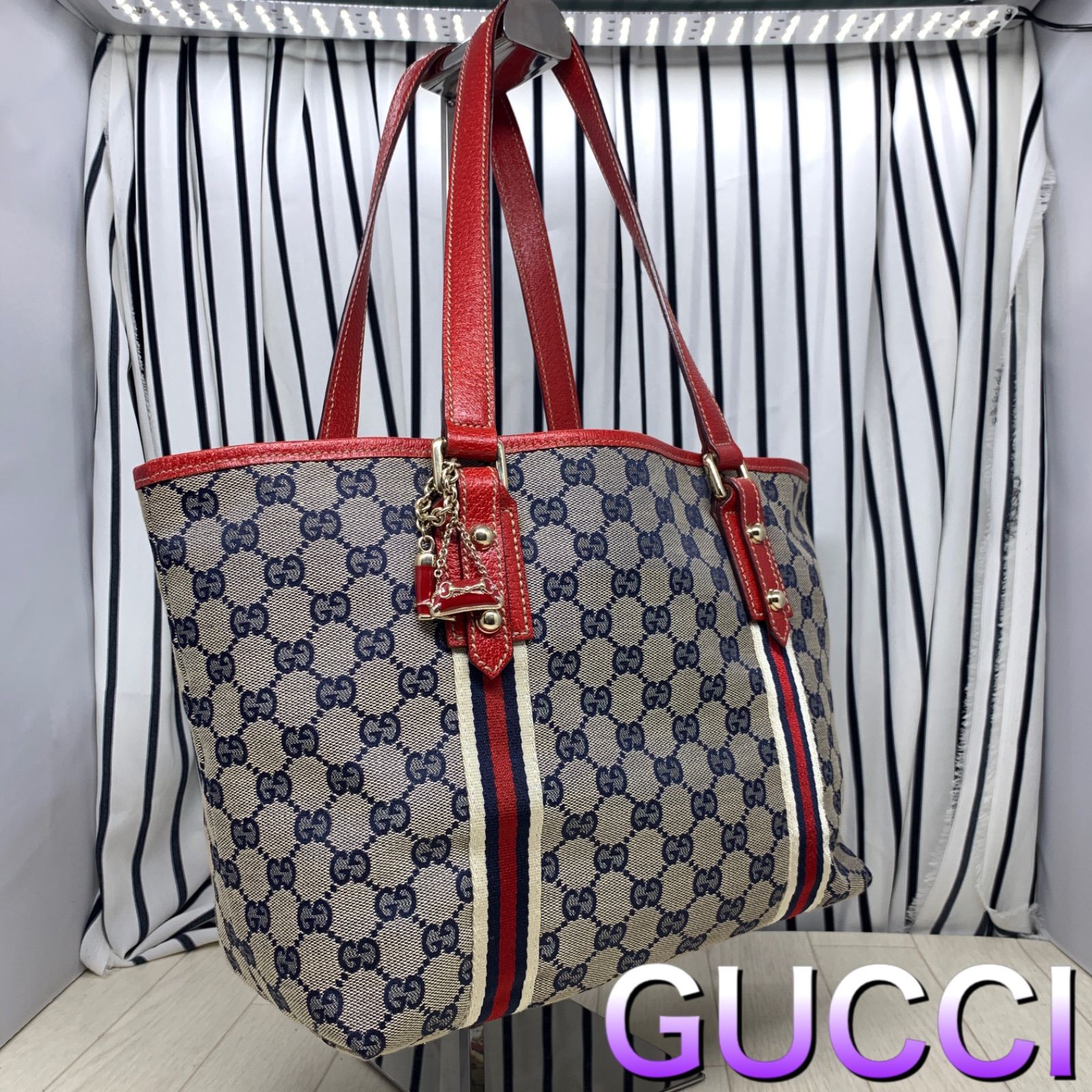 超美品】GUCCI×グッチ GG柄A4収納可能シェリーライントートバッグ