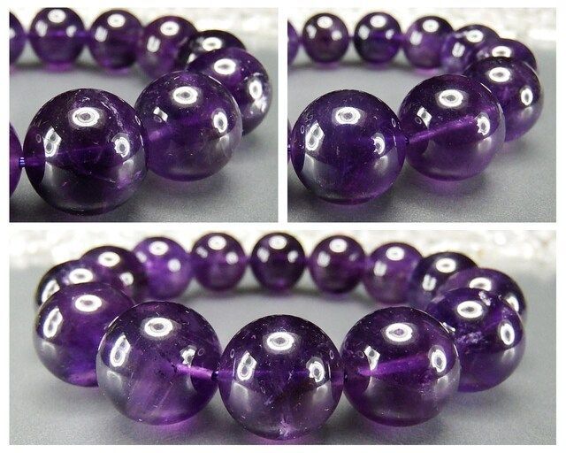 濃いロイヤル紫アメジスト超大玉約16mm天然石ブレスレット数珠メンズLLサイズ WWW_SHINETEETH_COM