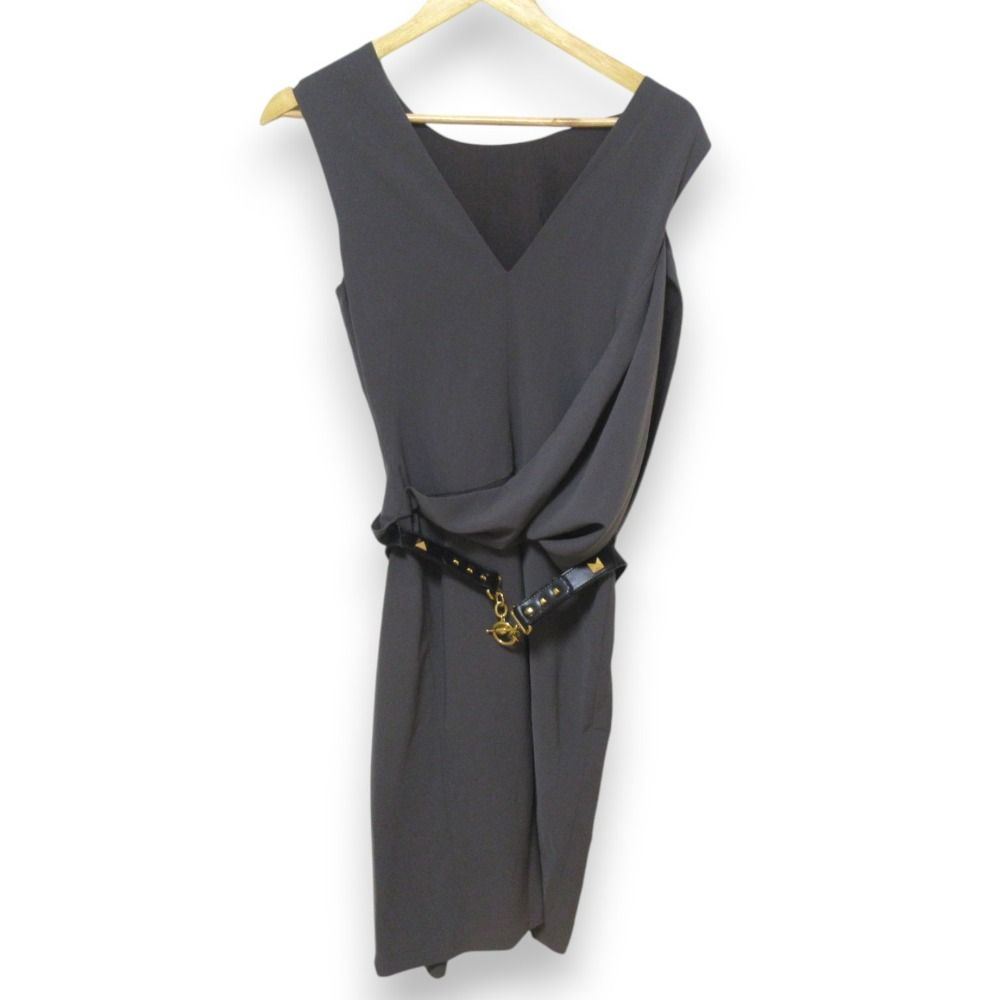 美品 GUCCI グッチ ノースリーブ ミモレ丈 ドレープドレス 変形  