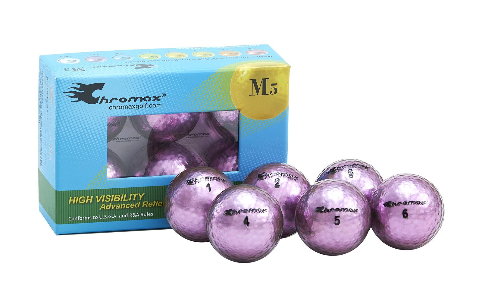 Chromax Metallic M5 カラーゴルフボール (6個パック) パープル [パープル]