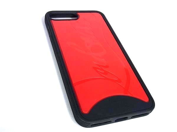 ■美品■ Christian Louboutin クリスチャンルブタン iPhone 7plus/8plus 対応 アイフォンケース スマホケース レッド系 BK2098