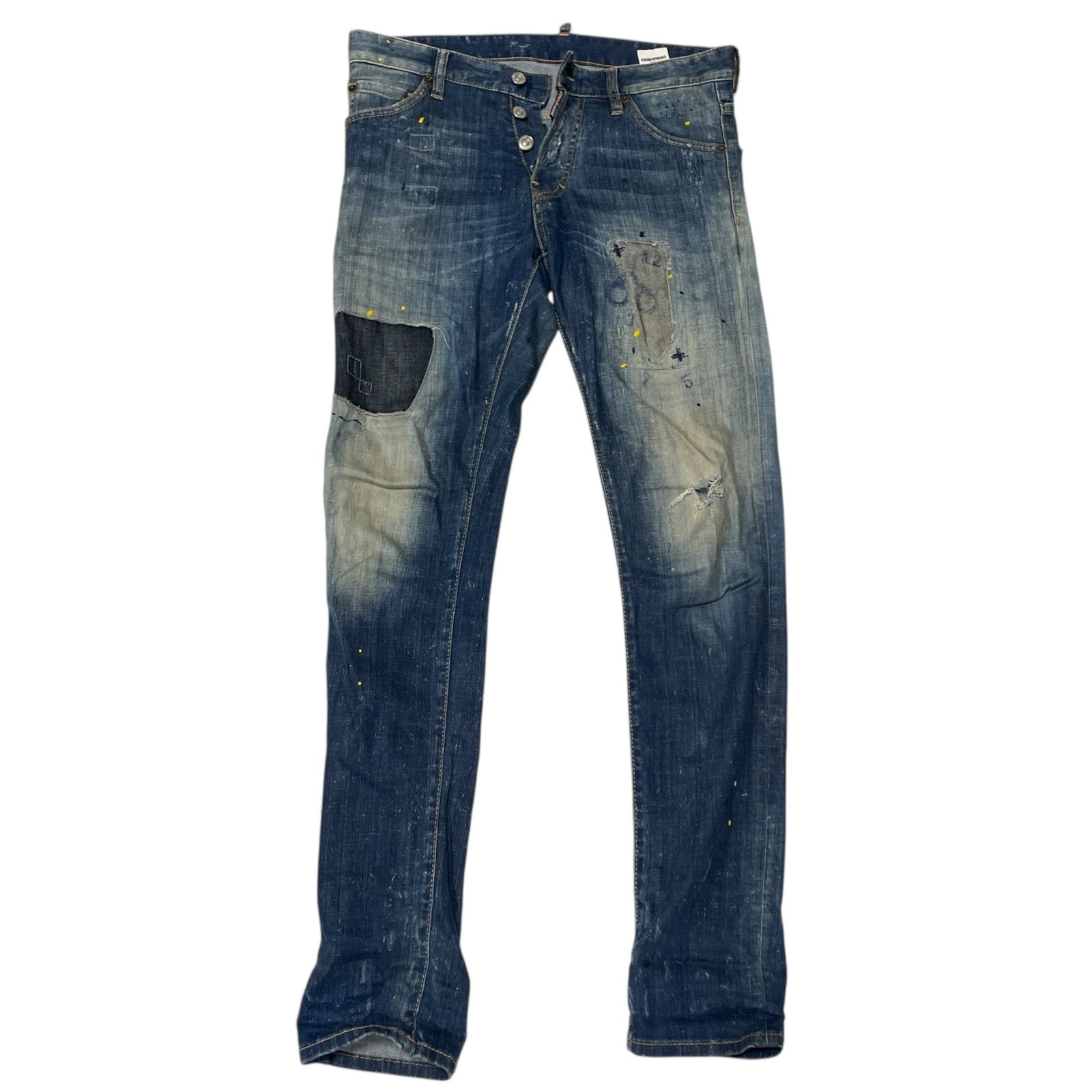 DSQUARED2 S74LA0645デニム46 ◇中古品◇ DSQUARED2 S74LA0645-S30342 サイズ46 ダメージ リペア