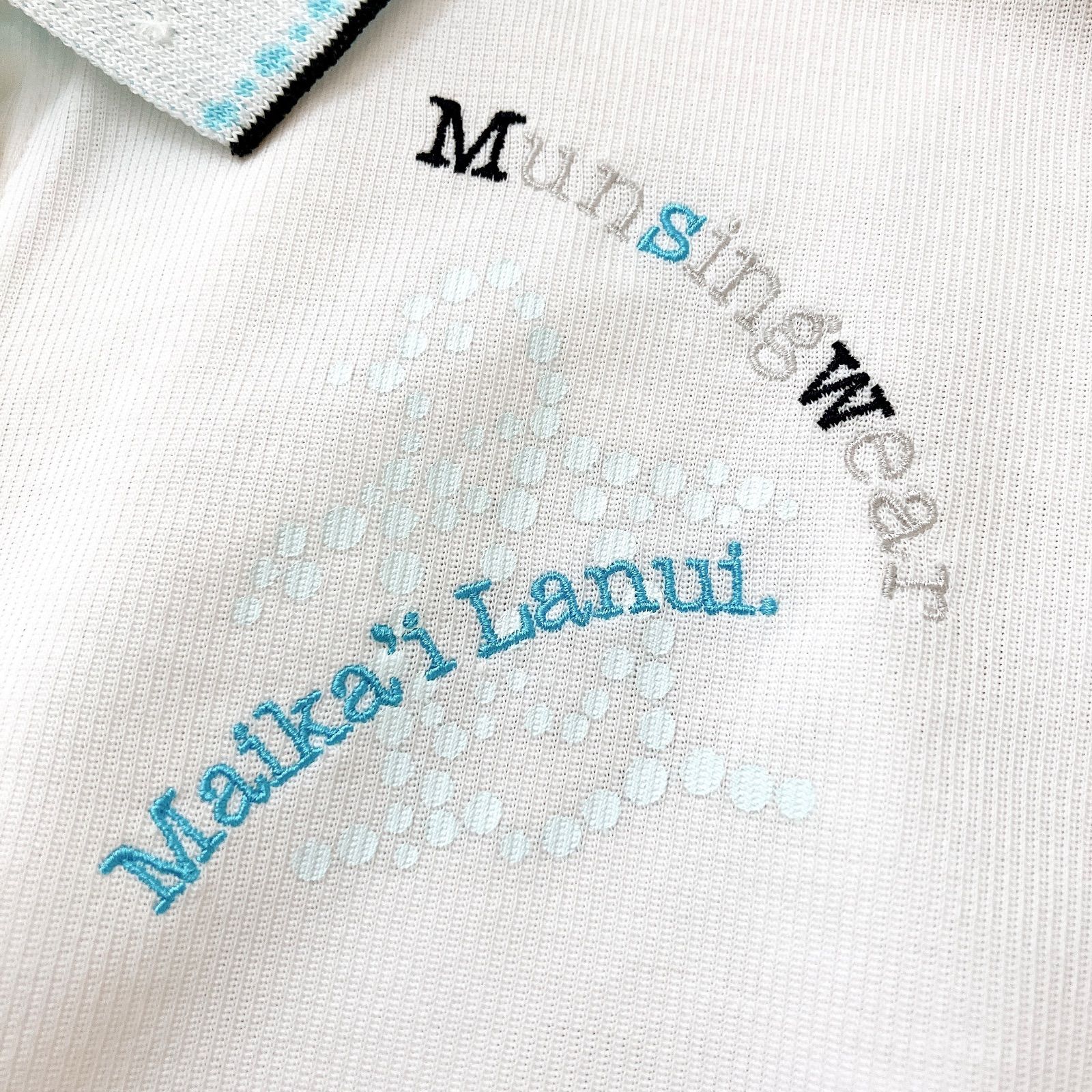 Munsingwear  マンシングウェア 長袖　ポロシャツ　ゴルフウェア　トップス　XL LL 白　ホワイト　袖下　メッシュ　ペンギン　刺繍　大きいサイズ　レディース