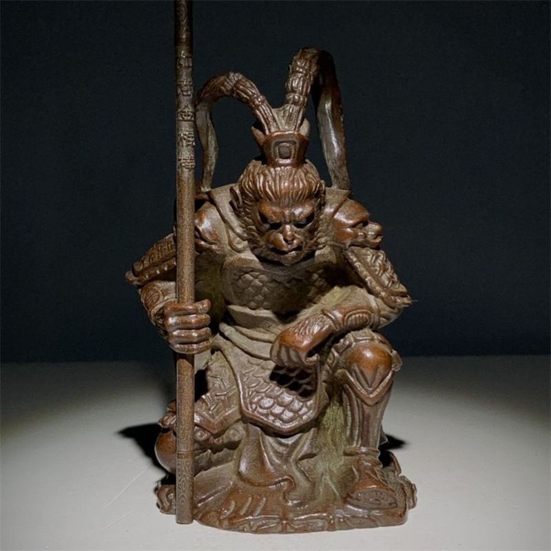 置物 装飾品 人形 フィギュア 孫悟空 西遊記 猿 サル 石猿 Son Goku 斉天大聖 オブジェ オーナメント 中国 ドラゴンボール レトロ 力強い 玄関 リビングルーム ダイニング 寝室 子供部屋 書斎 オ