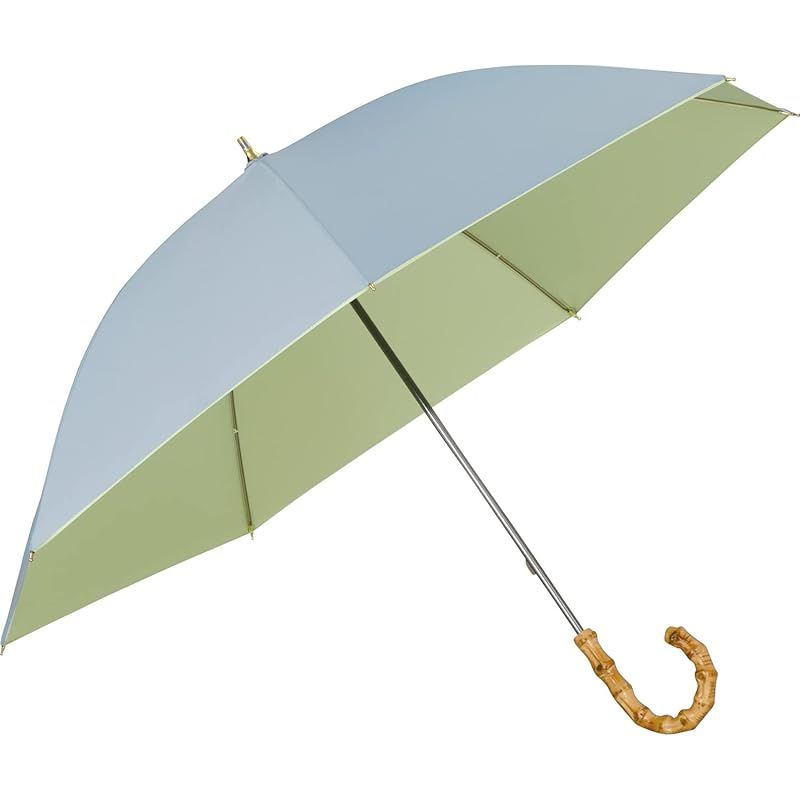 Wpc. 日傘 遮光インサイドカラー サックス 《遮光率100%・UVカット率100％・UPF50＋・晴雨兼用》長傘 50cm レディース バンブー 持ち手 バイカラー 通勤 通学 おしゃれ 可愛い 女性 81-11949-101 0