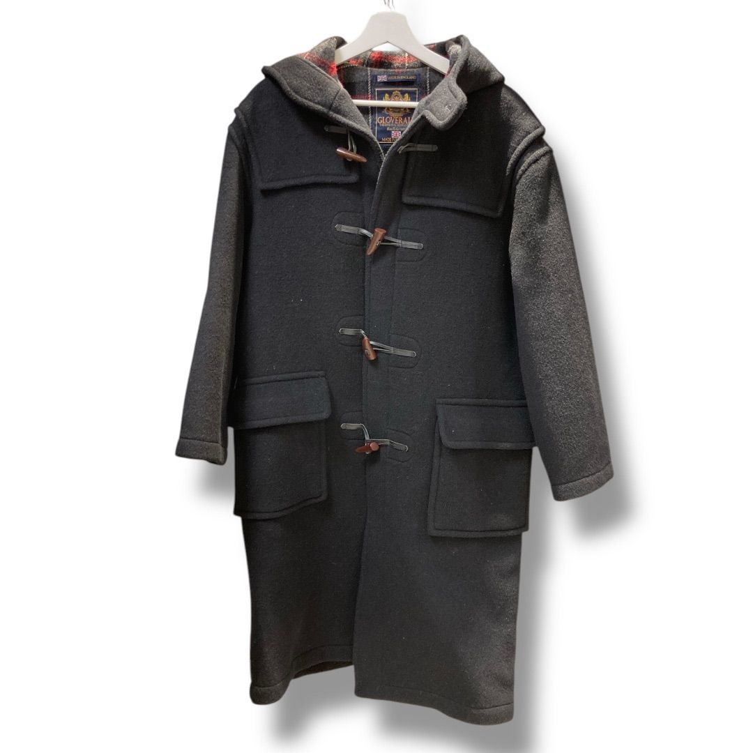 2XL】グローバーオール ダッフルコート 裏地チェック柄 英国製 90s