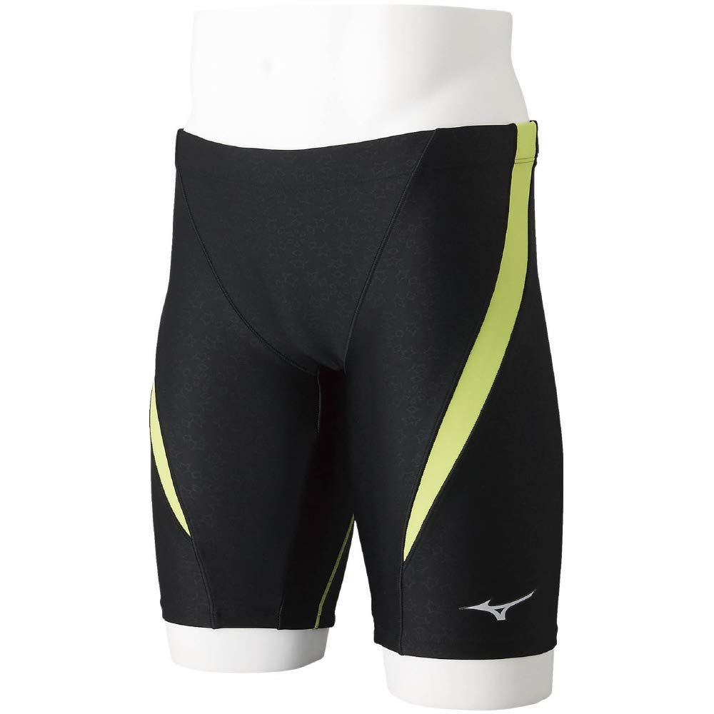 MIZUNO(ミズノ)フィットネス水着 メンズ ストロークワン メンズハーフスパッツ N2JB0101 S?XLサイズ [93：ブラック×ライム] [L]