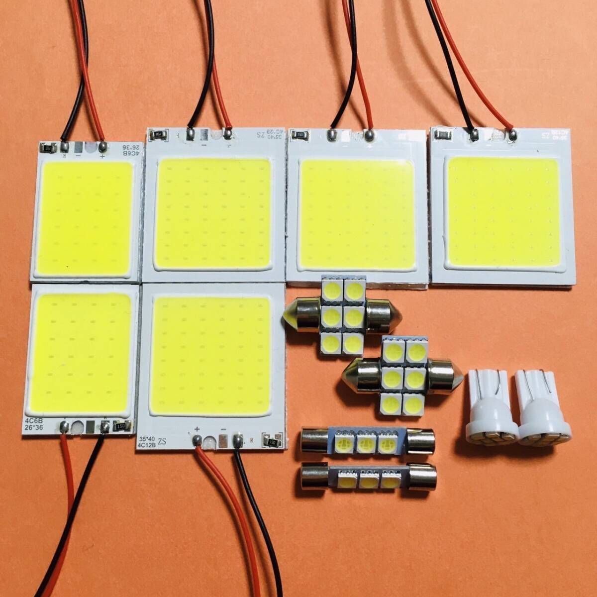 【車検対応】  超爆光 デリカ D:5 D5 前期 T10 LED COBパネル 全面爆光 ルームランプ ドア下カーテシ バニティランプ ホワイト 12個セット 三菱 車用品