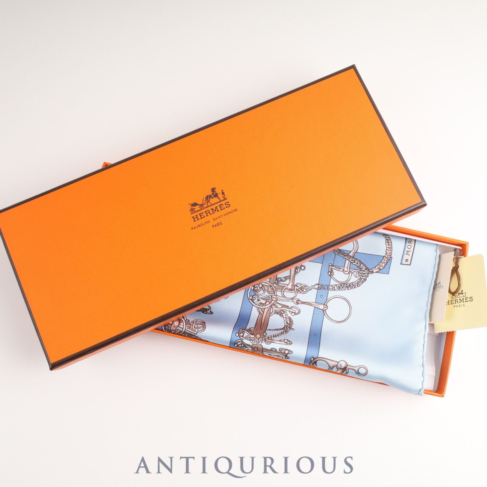 エルメス スカーフ カレ45 馬具とビット SILK100% 箱 タグ - メルカリ