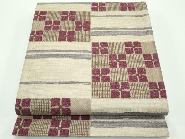 平和屋着物 上 こむさでもーど COMME CA DU MODE 両面 六通柄袋帯 市松花文 やまと誂製 CZAA3925s5