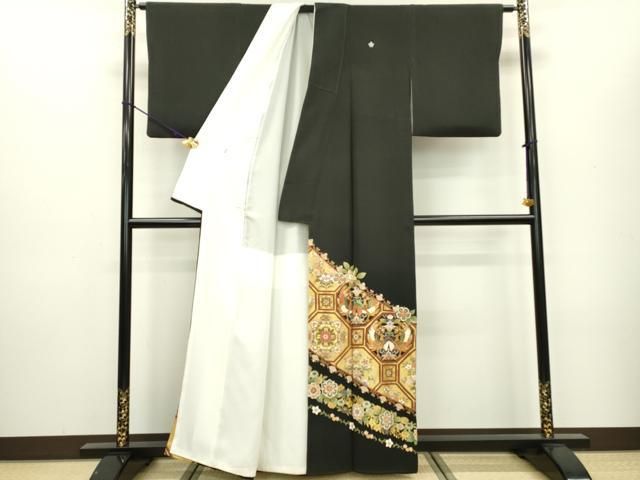 D792 黒留袖　螺鈿細工　作家物　比翼付き　正絹　着物　袷 ki6912nB-1_grande.jpg?v=1705970134