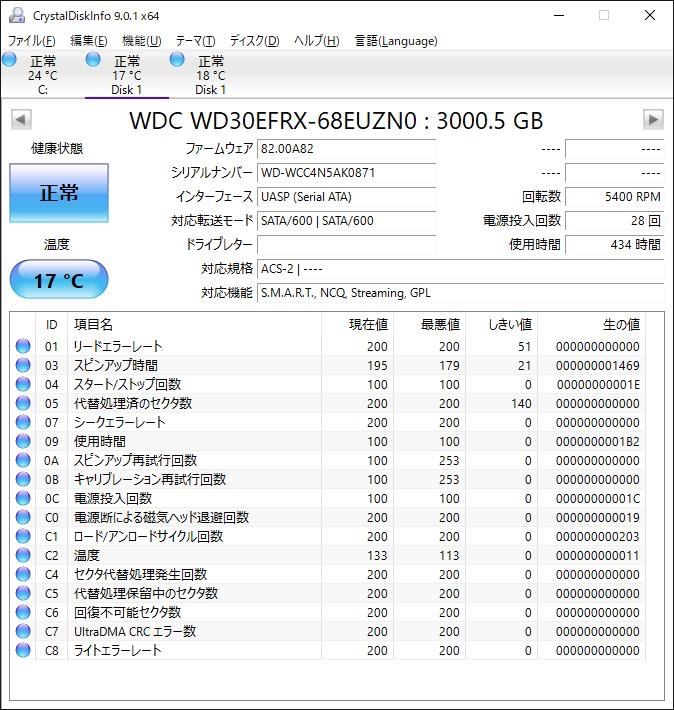 Western Digital WD Red 3.5インチHDD 3TB WD30EFRX 2台セット【3T-T1