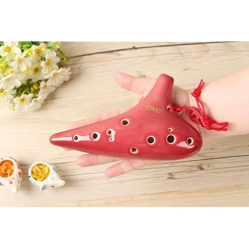 TNG オカリナ 楽器 シングル [ 12穴 / アルト/レッド ] 高級 C調 AC