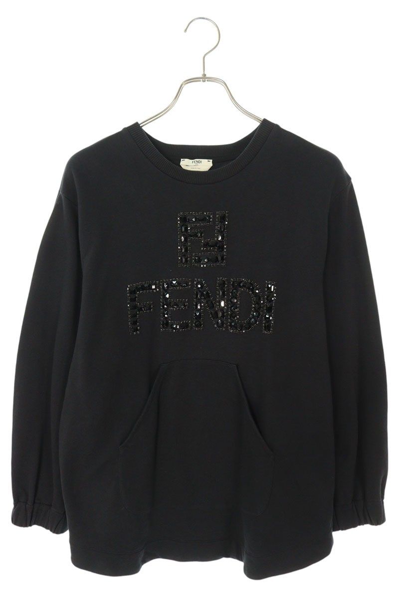 FENDI - フェンディ  FS7158 A7W7 ロゴビジュー装飾バックスリットスウェット レディース XXS フェンディ FS7158 A7W7 ロゴビジュー装飾バックスリット