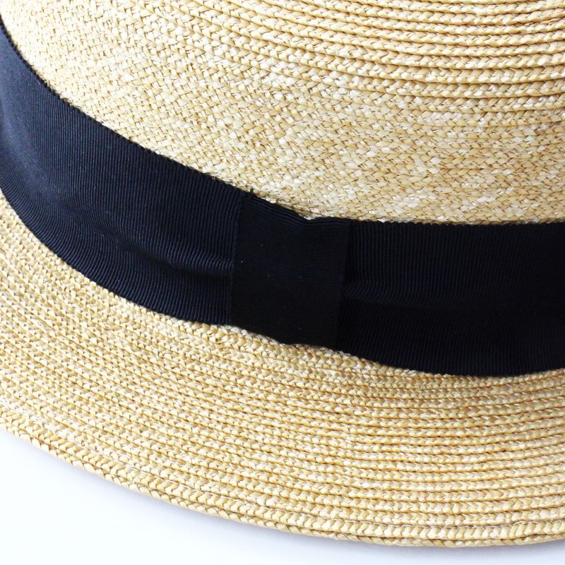 スグリ Sugri 麦わら帽子 カンカン帽 57cm/ナチュラル ブラック ハット