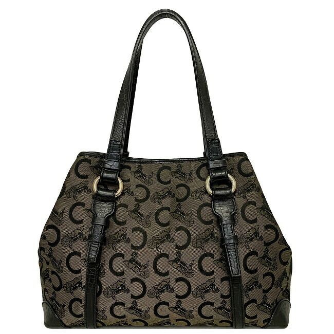 セリーヌ トートバッグ ブラック ベージュ C マカダム 美品 キャンバス  