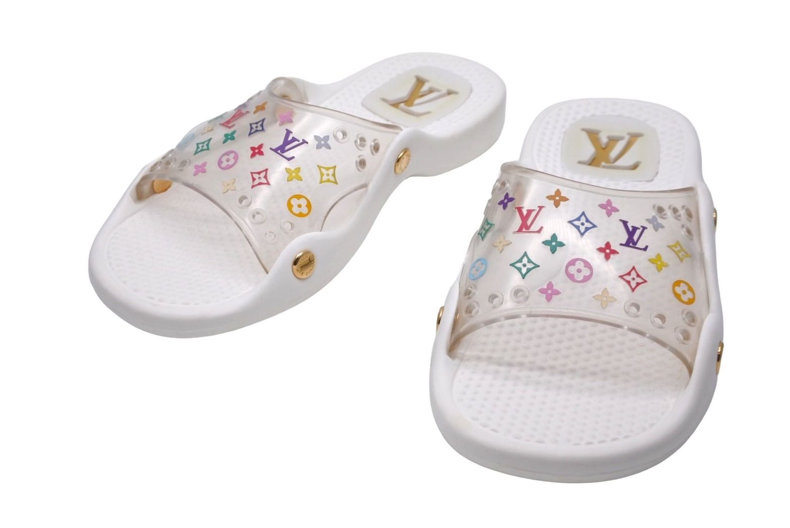 【美品】LOUIS VUITTON ロゴ ビーチサンダル モノグラム ラバー LOUIS VUITTON ルイヴィトン ビーチサンダル ラバー モノグラム