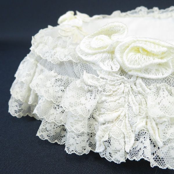 アイボリー フラワーモチーフ バスケット