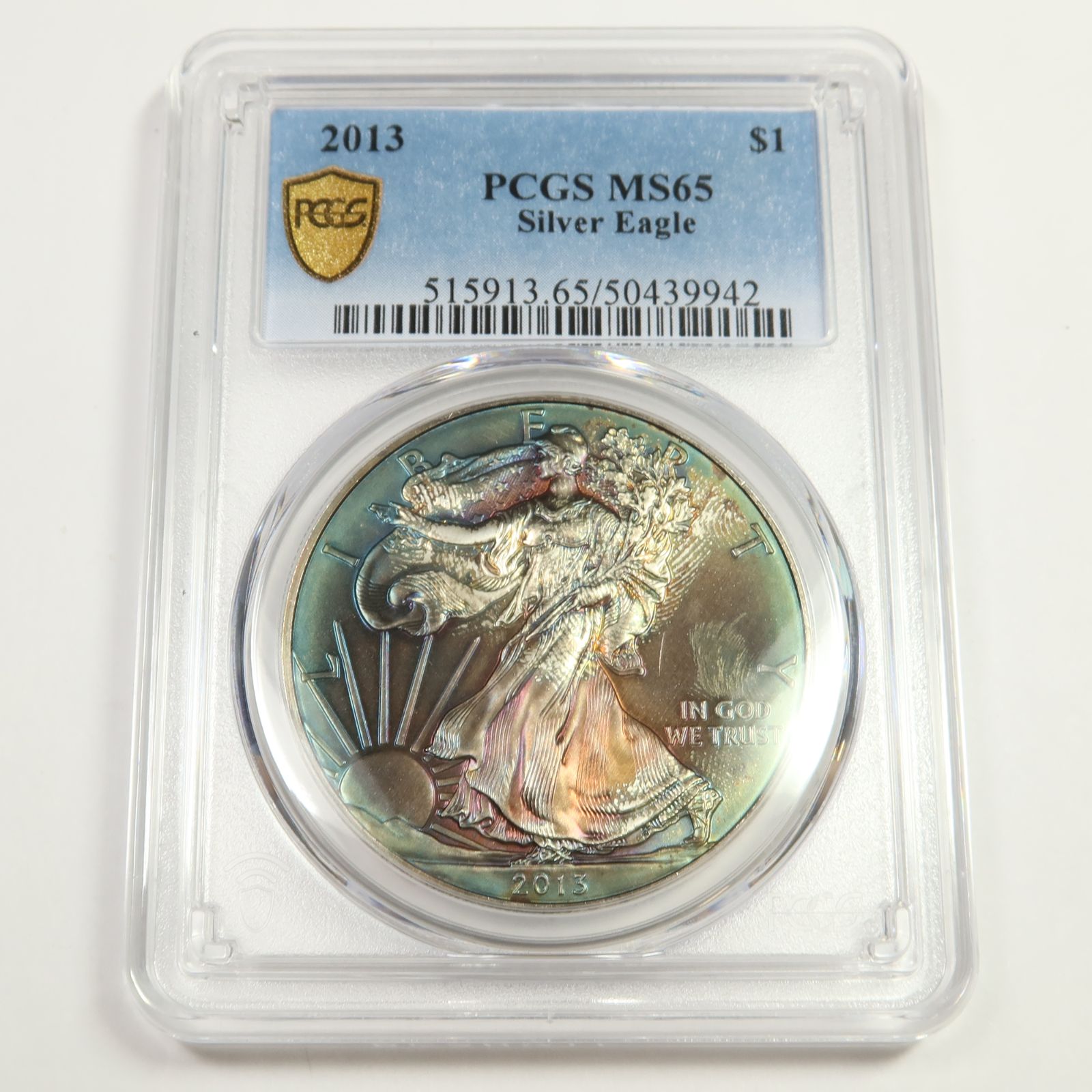 2013 PCGS MS65 - TD 1 oz Silver American Eagle SAE $1 Coin