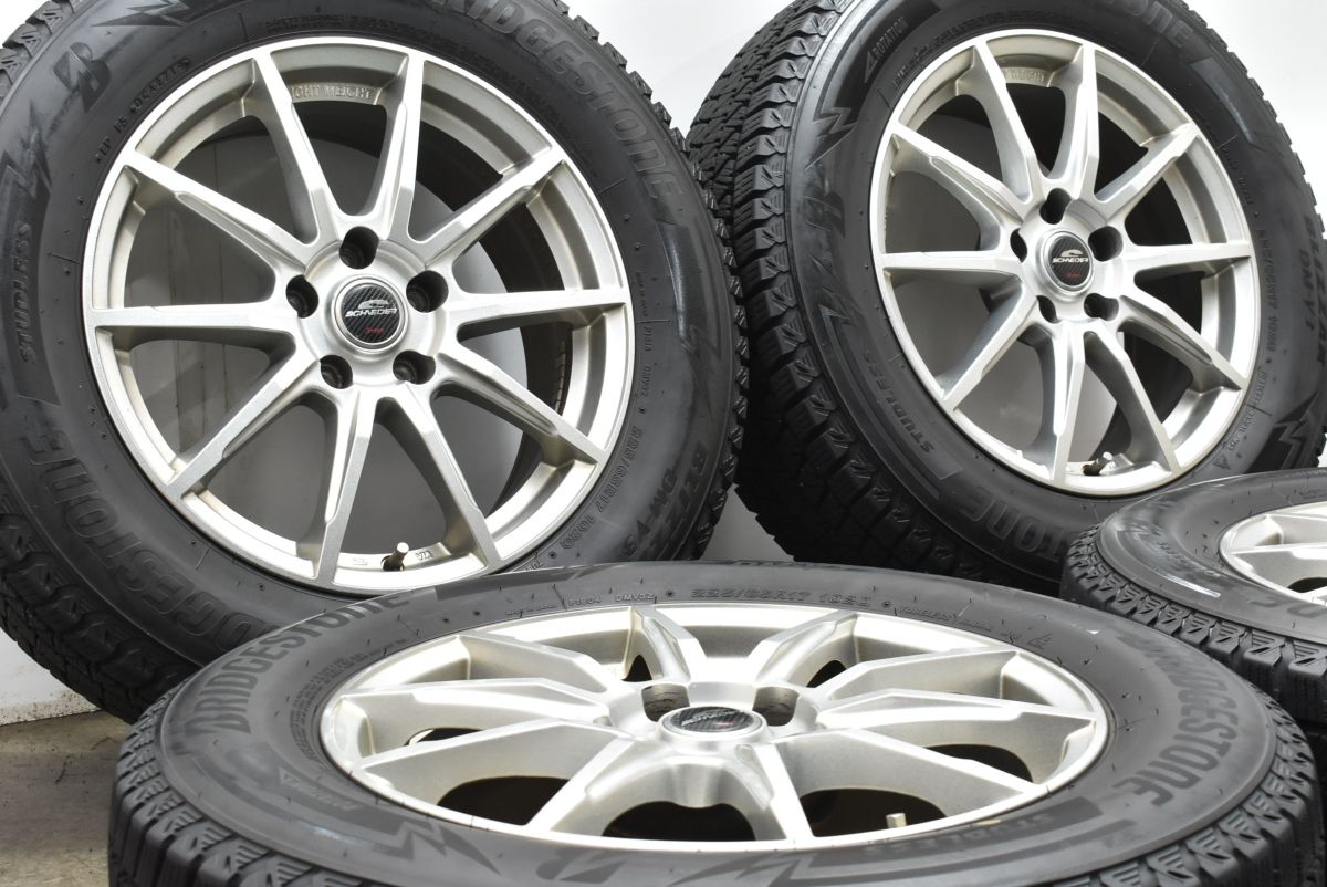 バリ溝 シュナイダー 17in 7J 38 PCD114.3 ブリヂストン ブリザック DM-V3 225 65R17 レクサス 10系 NX ハリアー RAV4 ヴァンガード