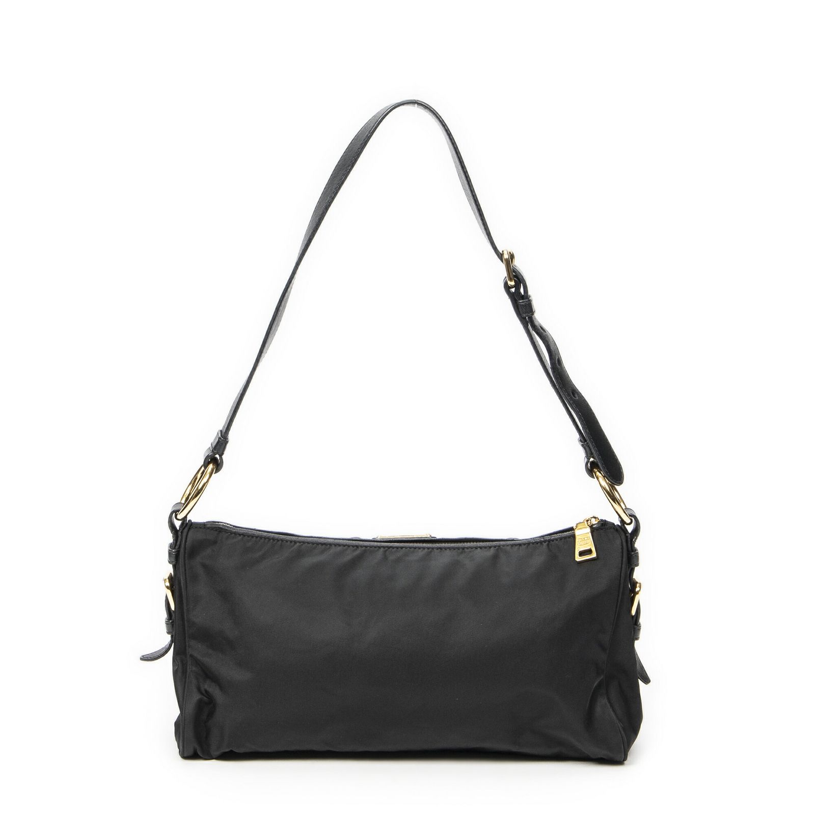 PRADA プラダ長方形ショルダートート黒ナイロンキャンバスA WWW_NOITHATQUANGTHANH_NET