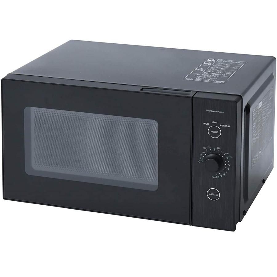 山善 電子レンジ 18L 単機能 一人暮らし 二人暮らし フラットテーブル ヘルツフリー 簡単操作 ブラック YRL-F180 B