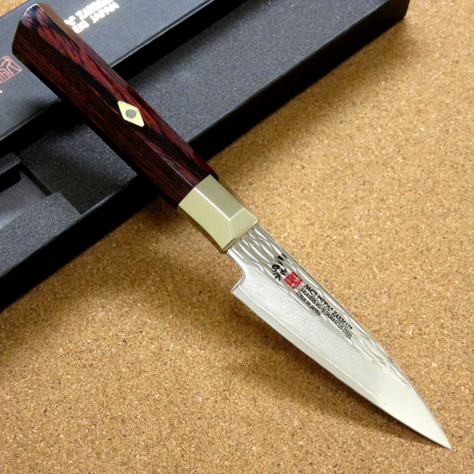 関の刃物 パーリングナイフ 90mm 三昧 波目 ダマスカス33層 小型両刃包丁 関の刃物 パーリングナイフ 90mm 三昧 波目 ダマスカス33層 小型